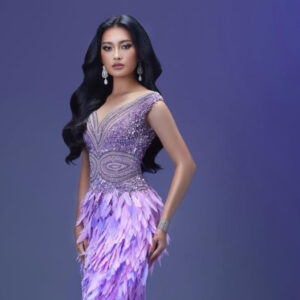 Monica Kezia Tampil bak Dewi dalam Gaun Ungu Kristal di Grand Final Miss World 2025