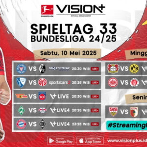 Streaming Matchday 33 Bundesliga 2024/25 di VISION+